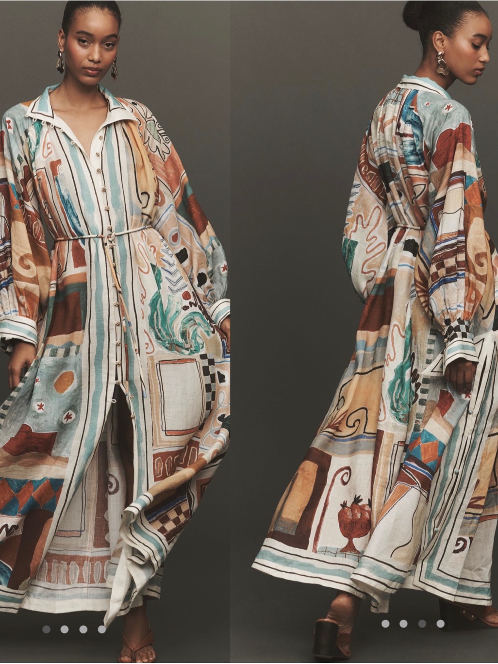 Alemais Michelle Long Sleeve Linen Shirtdress